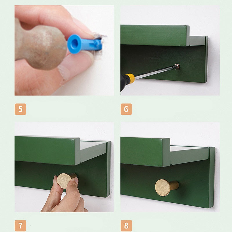 Bamboe wandplank - Zwevende plank met 2, 3 of 4 haken