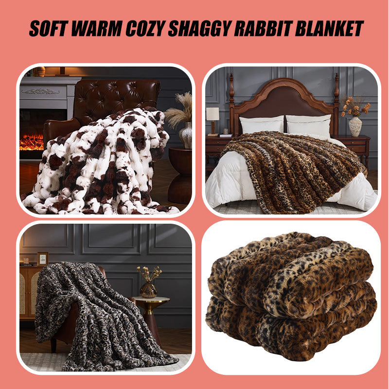 Deken van imitatie konijnenbont - 3D structuur