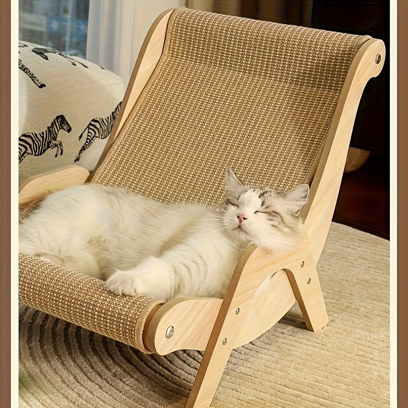 Kattenkrabstoel met Sisaltouw en Verhoogde Rugleuning