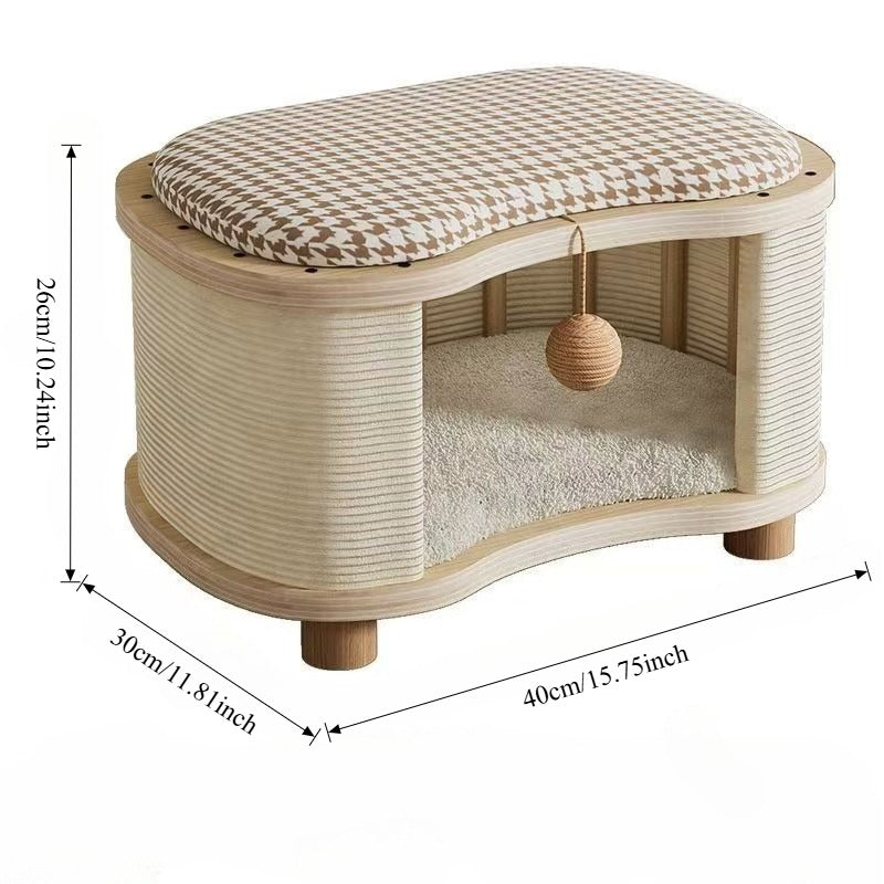 Houten Kattenbed in Krukmodel met Demonteerbaar Ontwerp