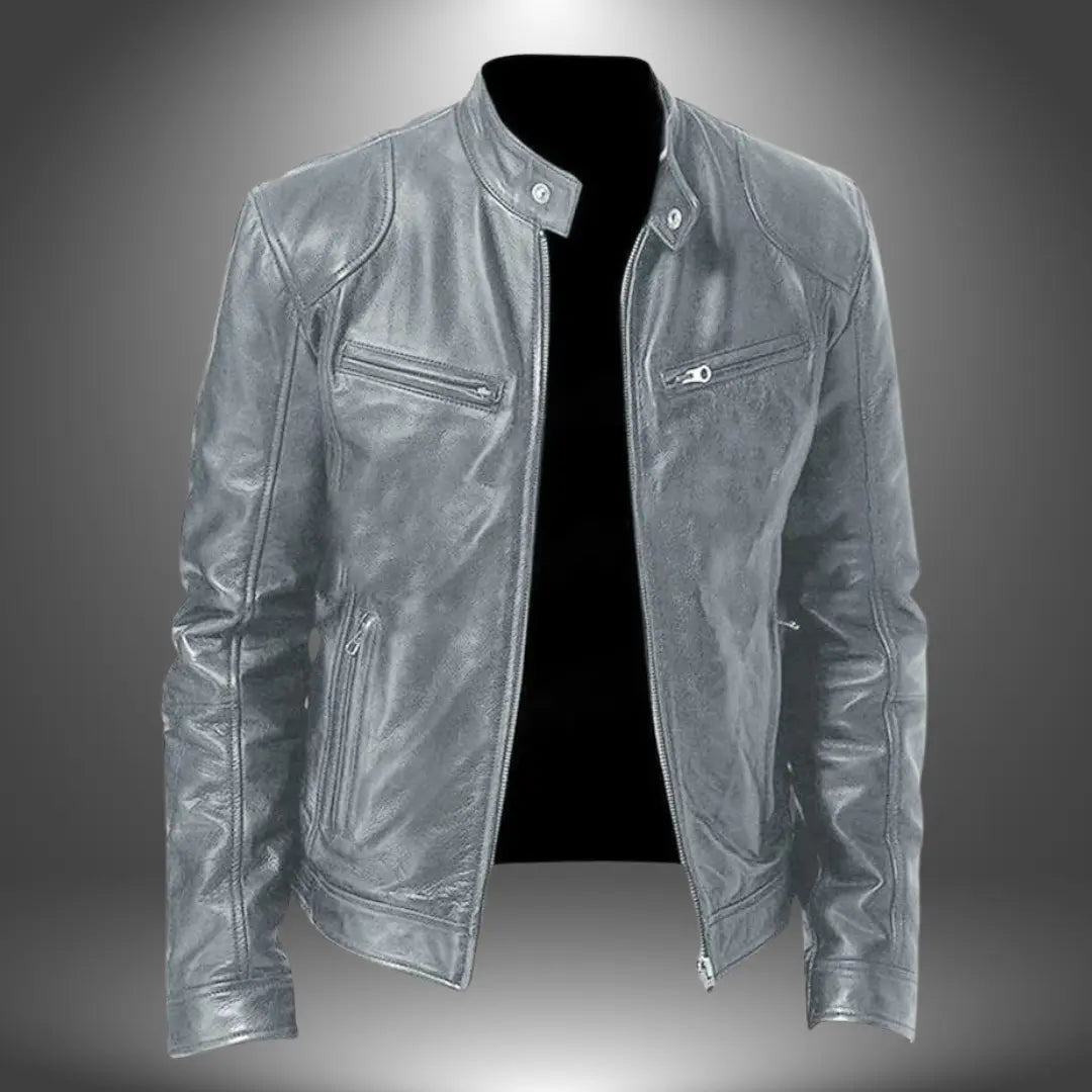 Slim-fit bikerjack met opstaande kraag voor heren