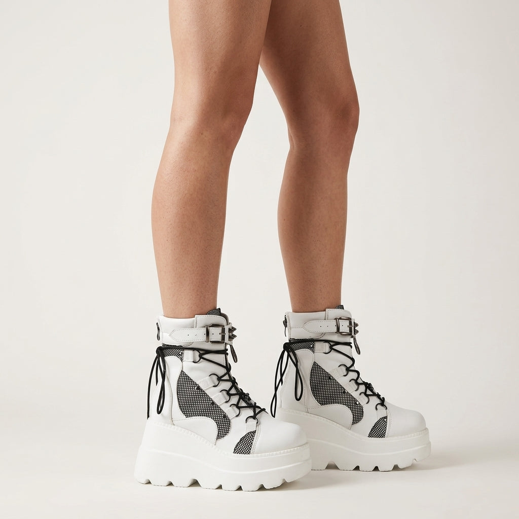 Enkellaarsjes met chunky platform voor dames