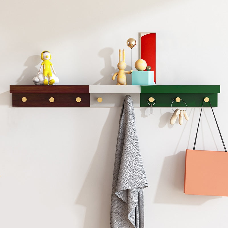 Bamboe wandplank - Zwevende plank met 2, 3 of 4 haken