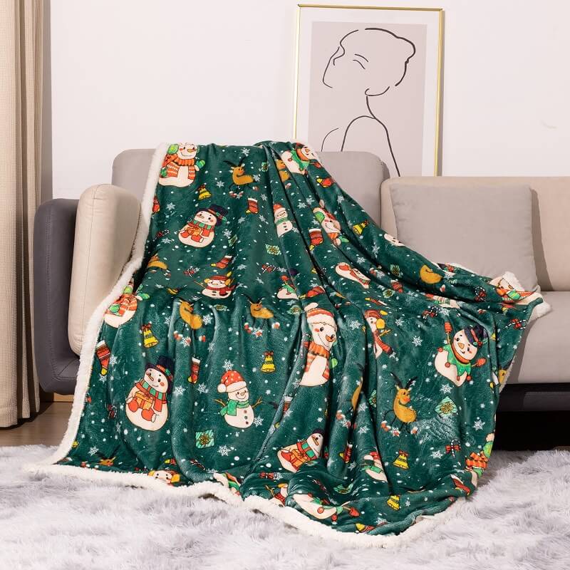 Omkeerbare kerstdeken - Flanel en fleece