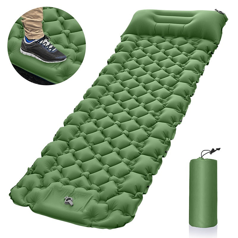 Opblaasbare Campingmat met Voetpomp en Geïntegreerd Kussen