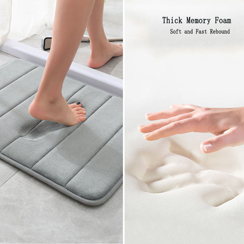 Badmat van traagschuim - Koraalfleece met antislip