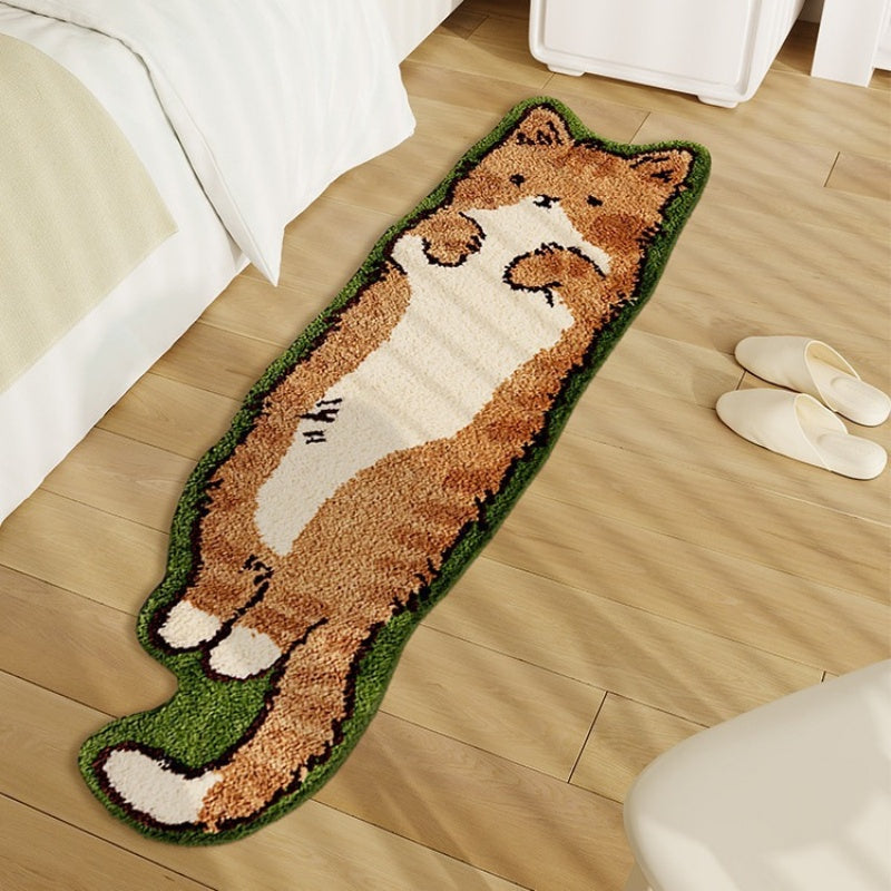 Vloerkleed in kattenvorm - Getuft polyester met TPR
