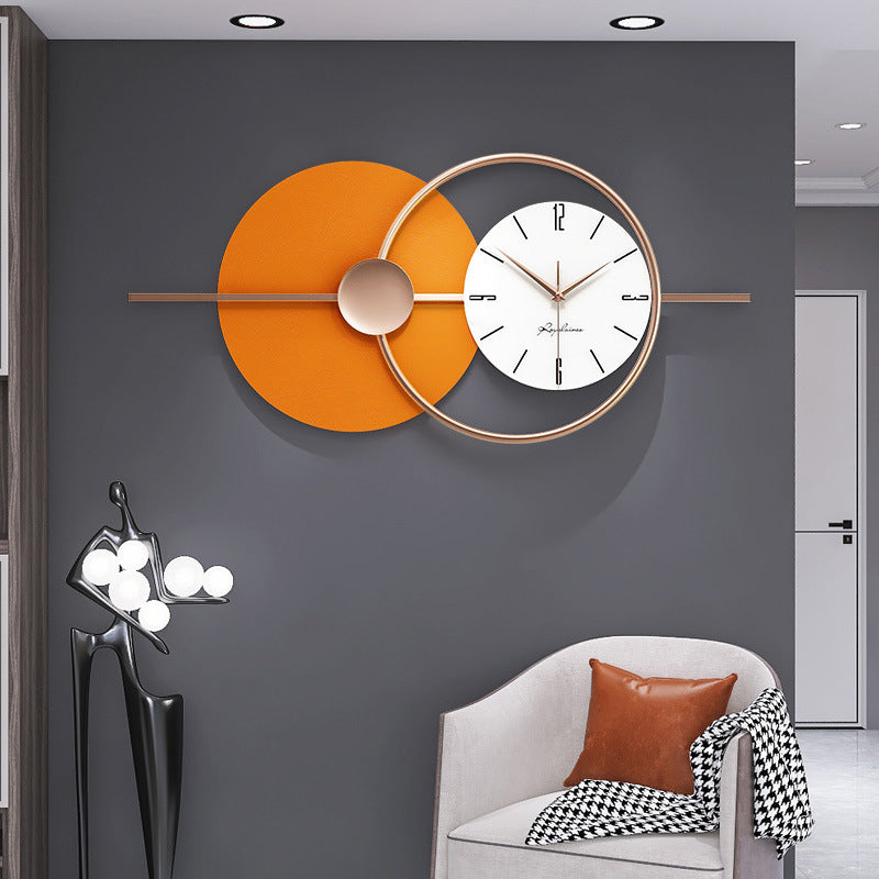 Scandinavische wandklok - Metaal en glas met stil uurwerk