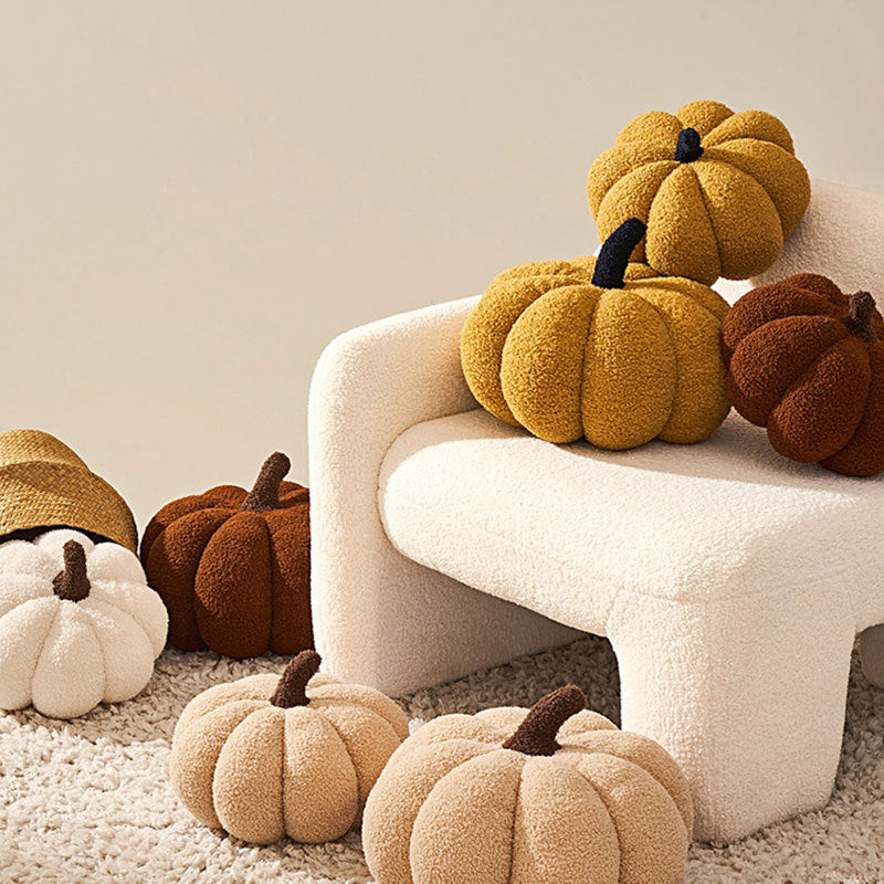 Pompoenkussen - Teddyfleece met PP-katoenvulling