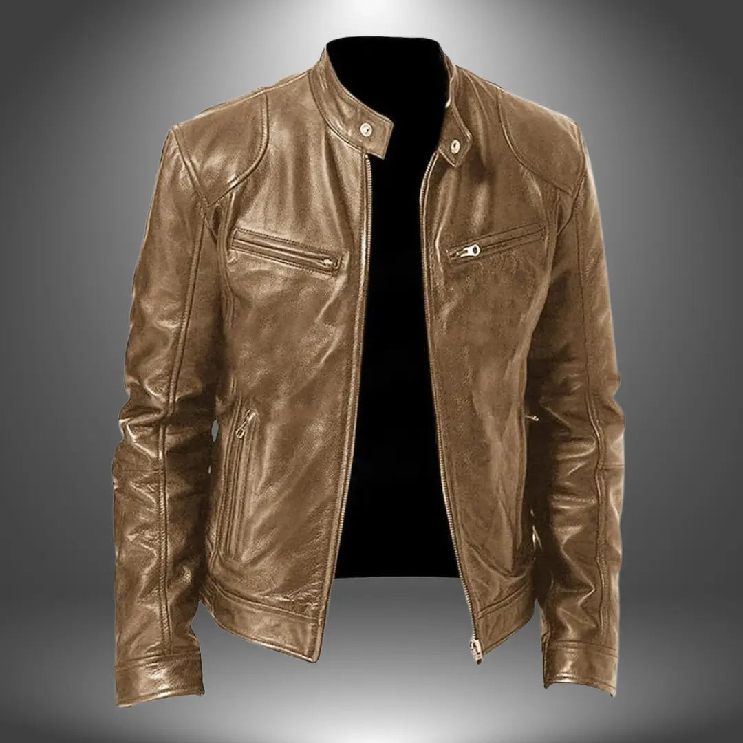 Slim-fit bikerjack met opstaande kraag voor heren