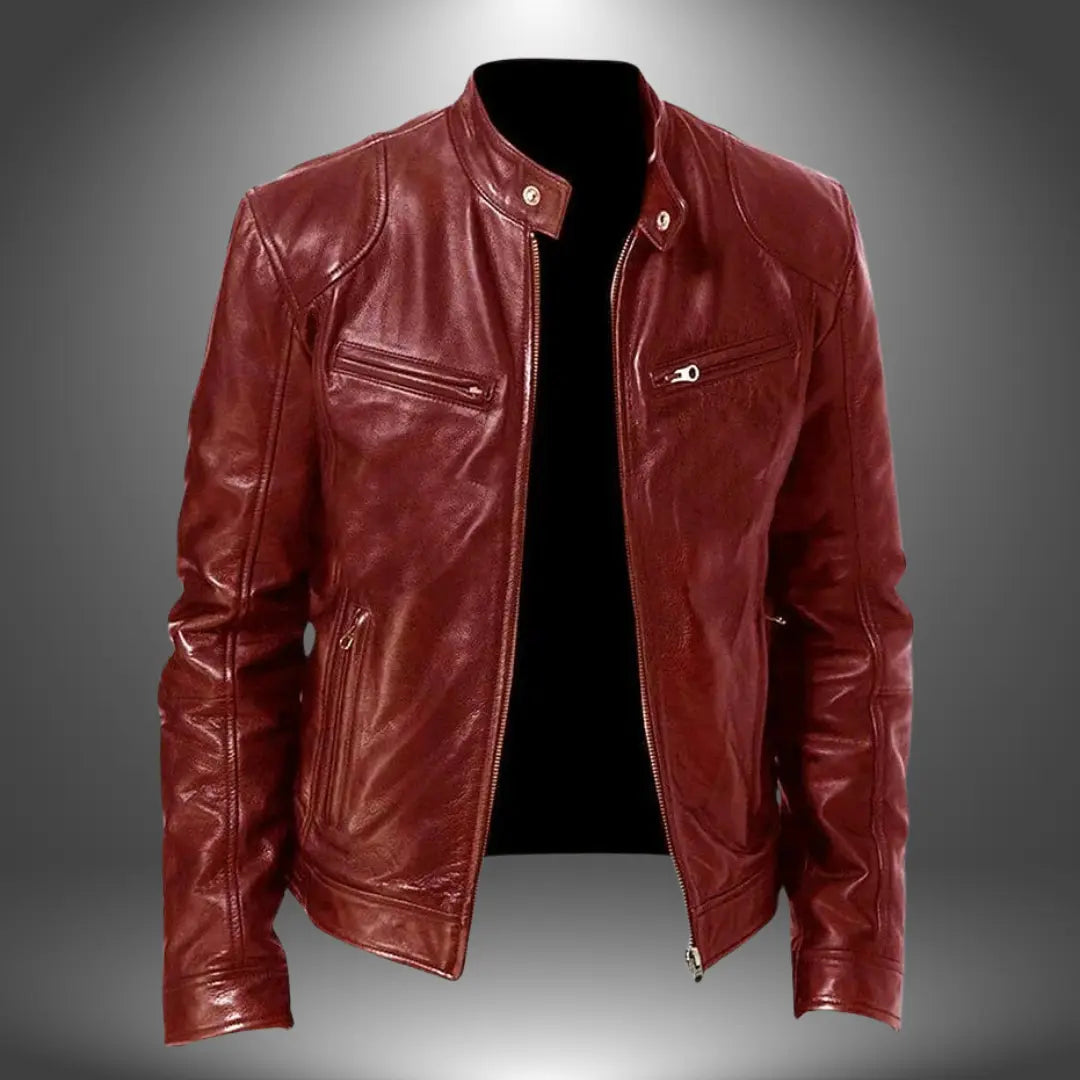 Slim-fit bikerjack met opstaande kraag voor heren