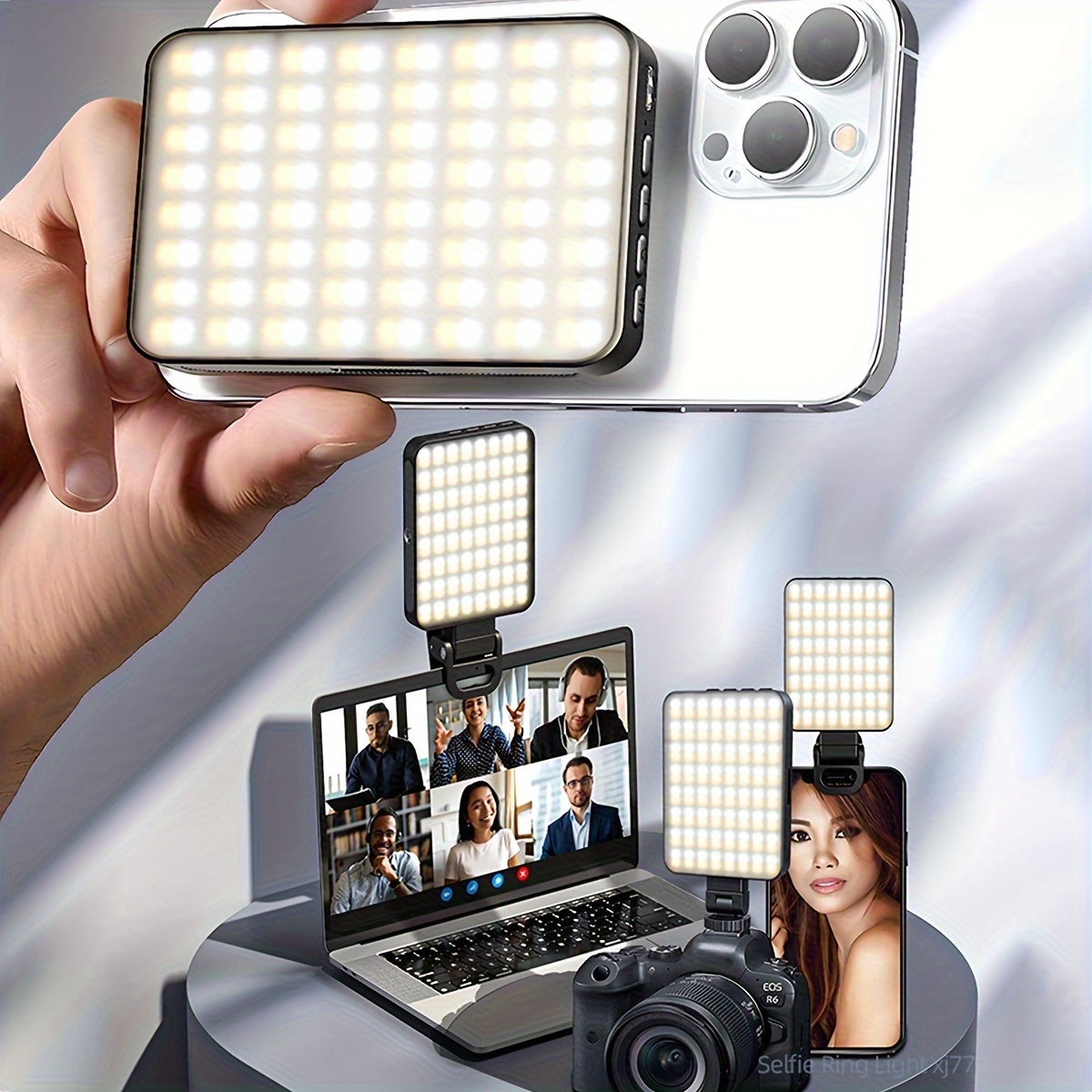 Oplaadbare magnetische LED-ringlamp met drie lichtstanden