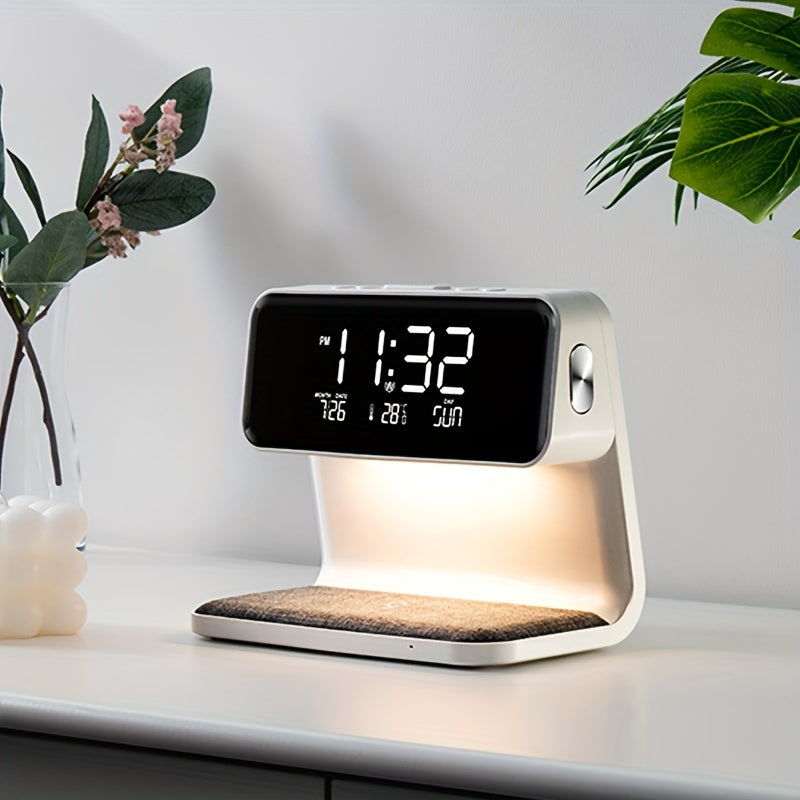 Bedlamp met draadloos opladen, digitale klok en aanraakdimmer