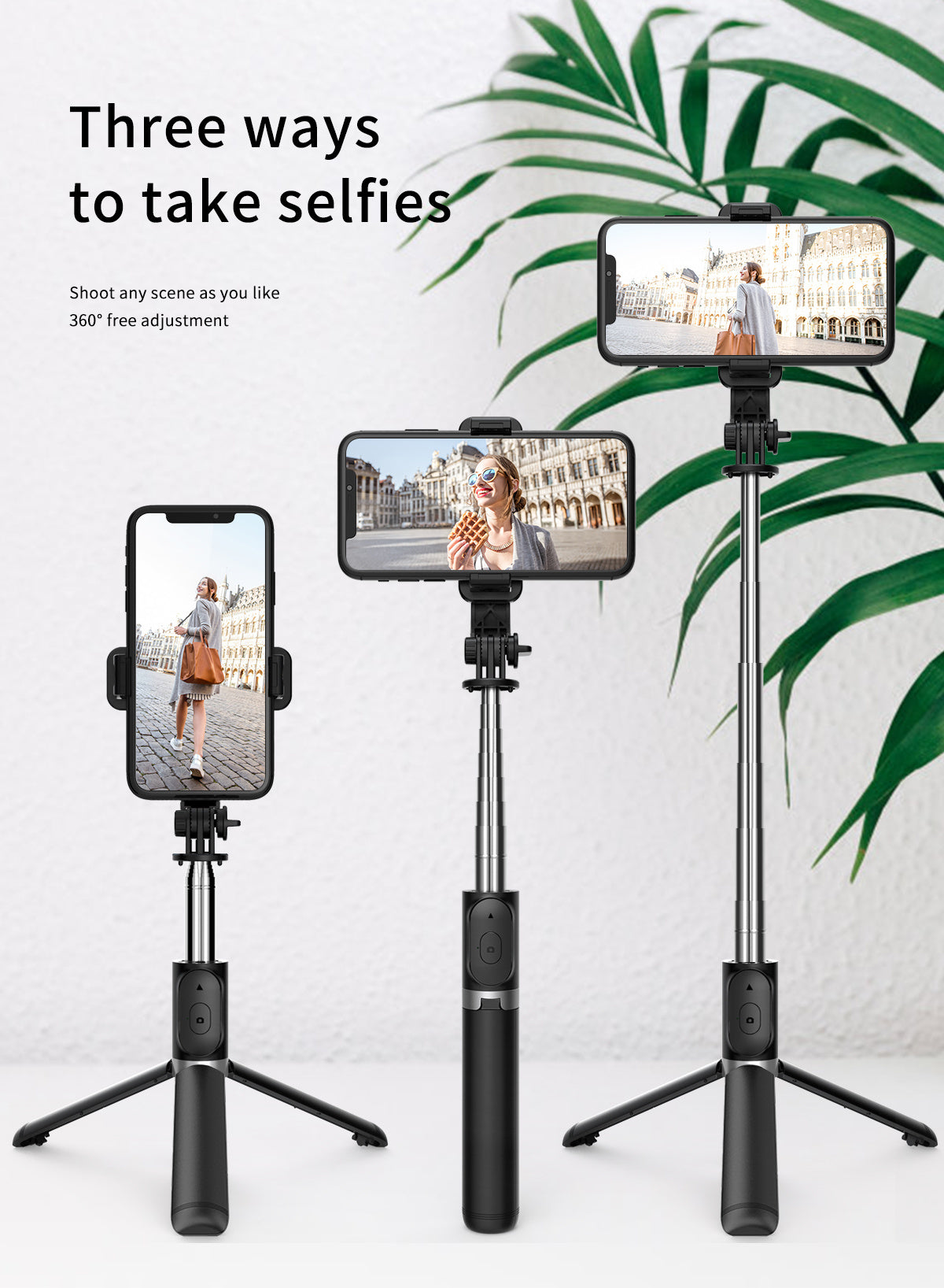 Uitschuifbare selfie-stick en smartphone­statief – 101,6 cm