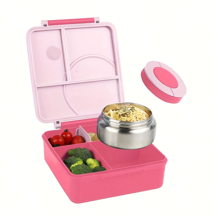 Bento lunchbox met 4 vakken en geïsoleerde drinkfles
