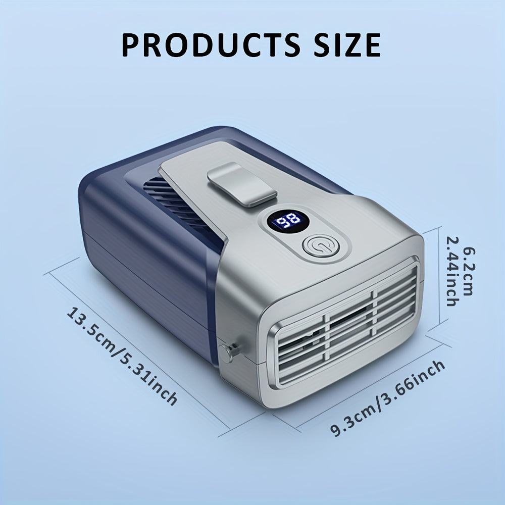 Draagbare tailleventilator met digitaal display en 12.000mAh-accu