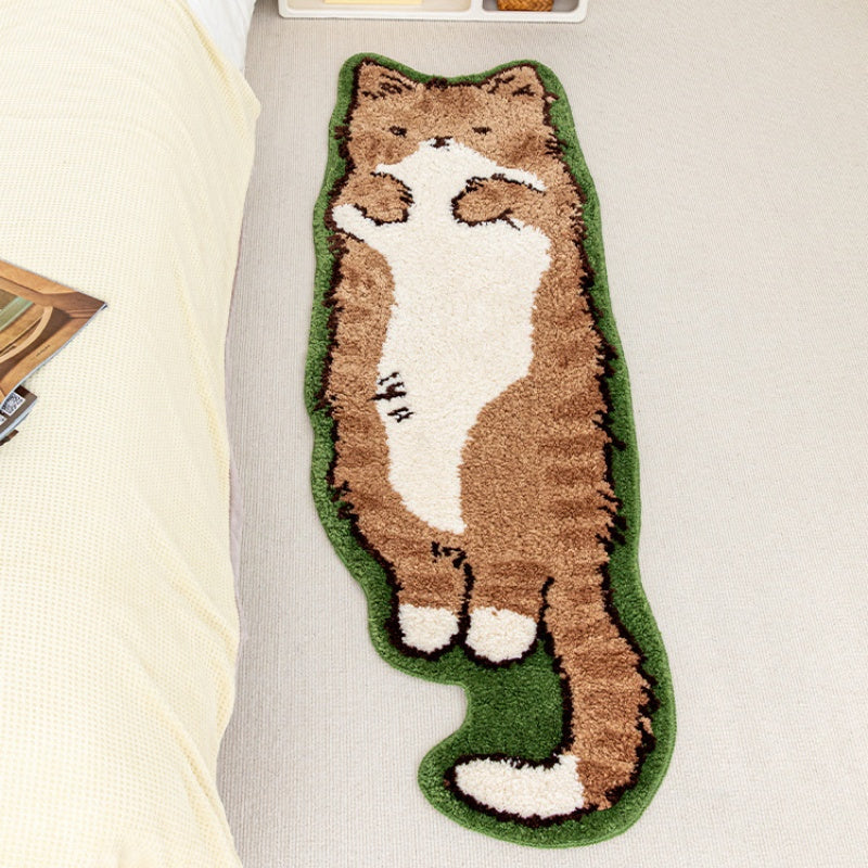 Vloerkleed in kattenvorm - Getuft polyester met TPR