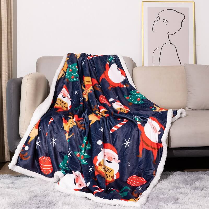 Omkeerbare kerstdeken - Flanel en fleece