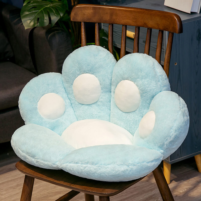Kattenpoot stoelkussen - Omkeerbaar pluche zitkussen