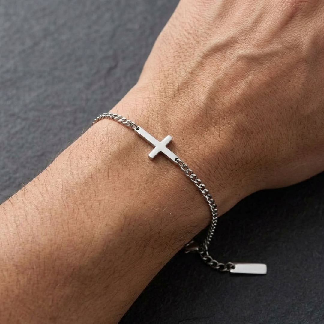 RVS kruisarmband voor heren
