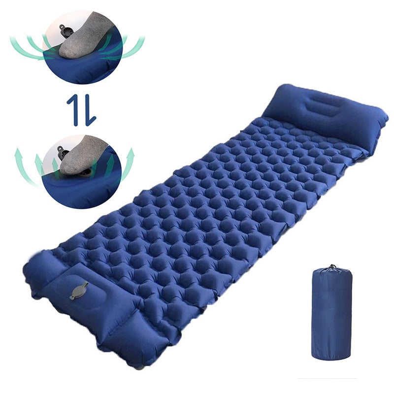 Opblaasbare Campingmat met Voetpomp en Geïntegreerd Kussen