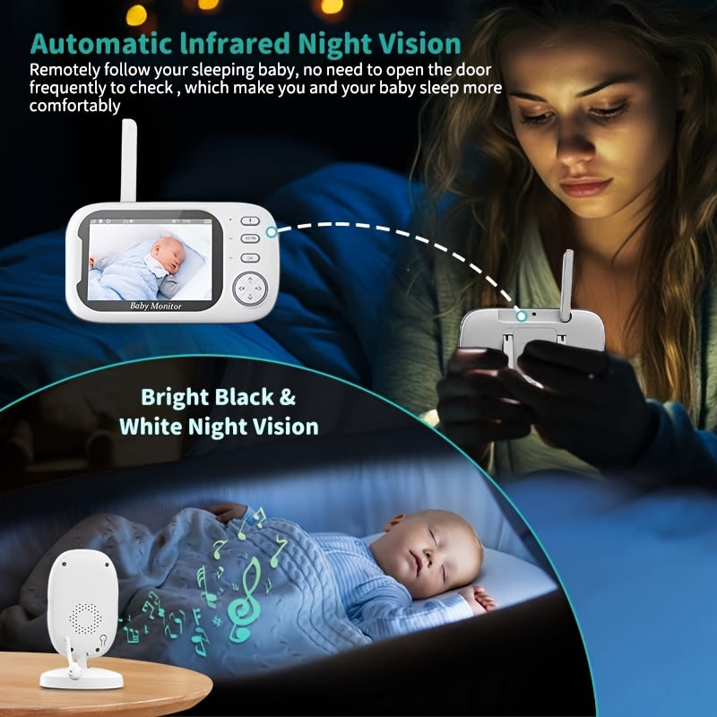 720p-babyfoon met 3,5-inch scherm en nachtzicht