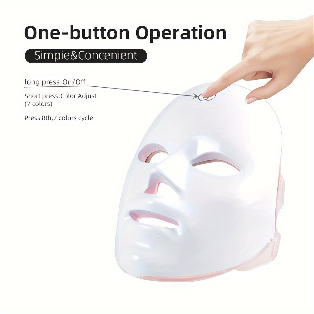 Draadloos LED-gezichtsmasker met 7 kleuren