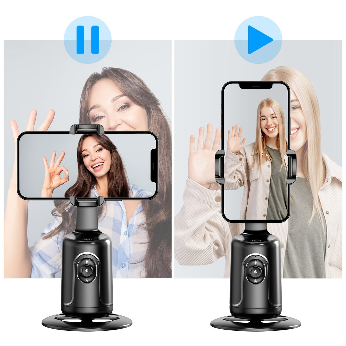 Automatisch volgende telefoonhouder met 360° rotatie