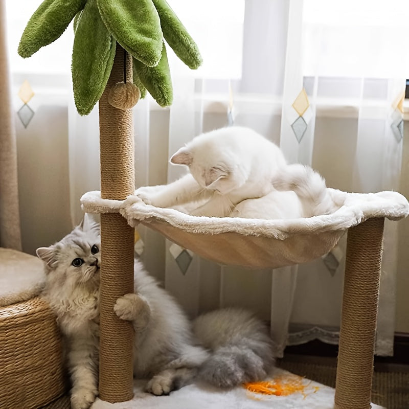 Kokospalm Kattenboom met Cactushuis, Hangmat en Krabplank