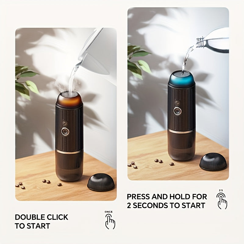 Draagbare elektrische espressomachine voor gemalen koffie en capsules