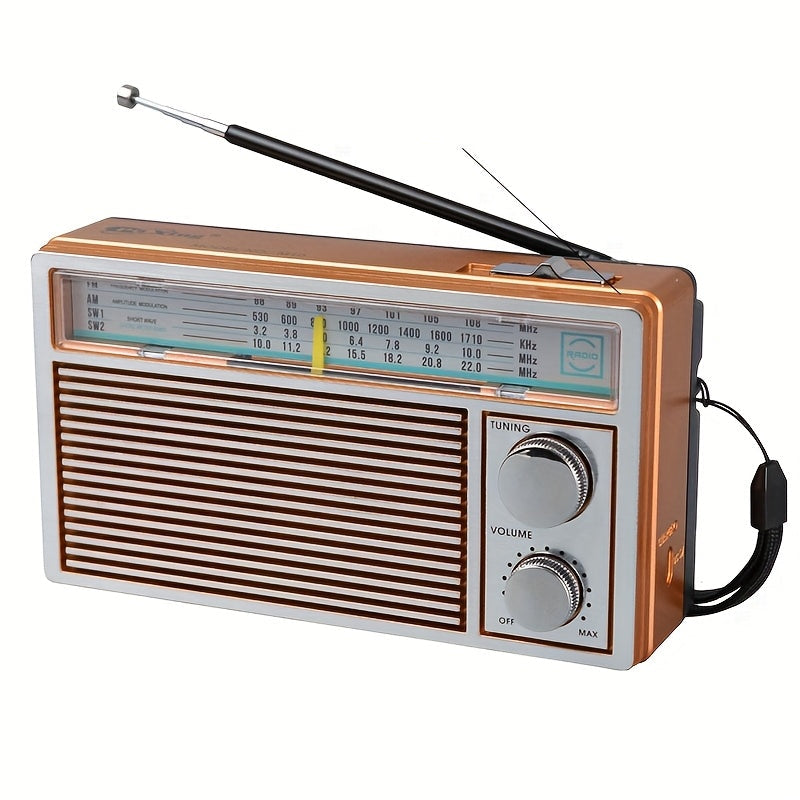 Draagbare retro radio met AM, FM en korte golf