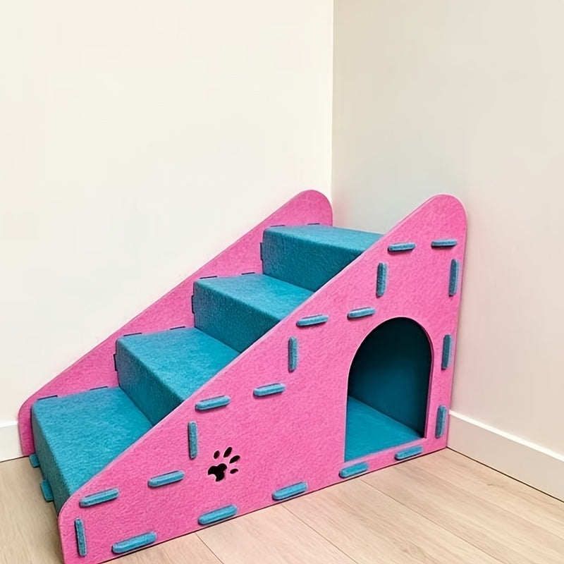 3-in-1 Huisdiertrap met Kattenbed en Krabvlak