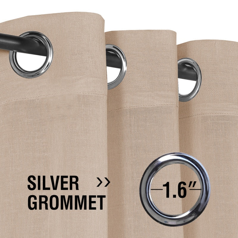 Voilegordijnen met linnenmix - Set van 2 met ringen