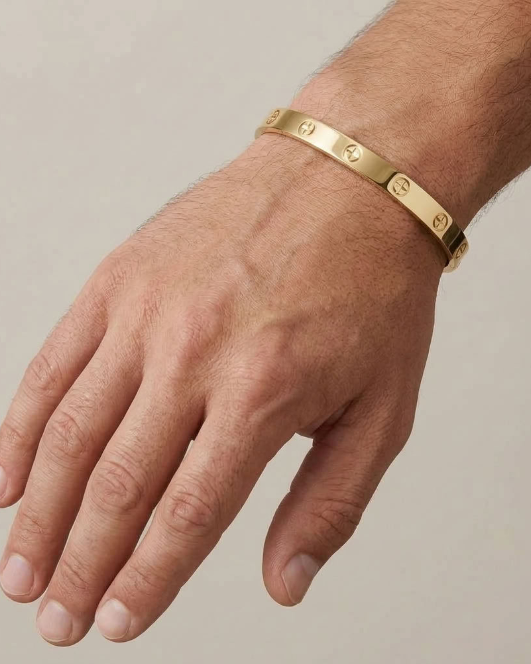 Klassieke open bangle-armband voor heren