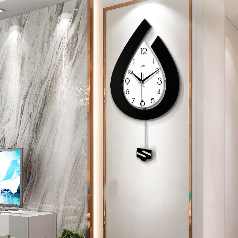 Waterdruppel wandklok - Metalen slinger en stil uurwerk