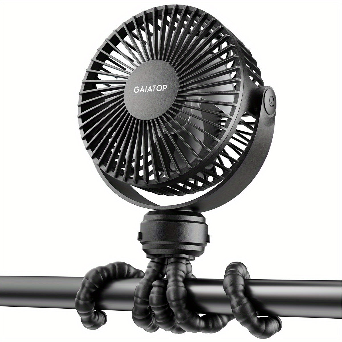 Oplaadbare mini-kinderwagenventilator met flexibele poten