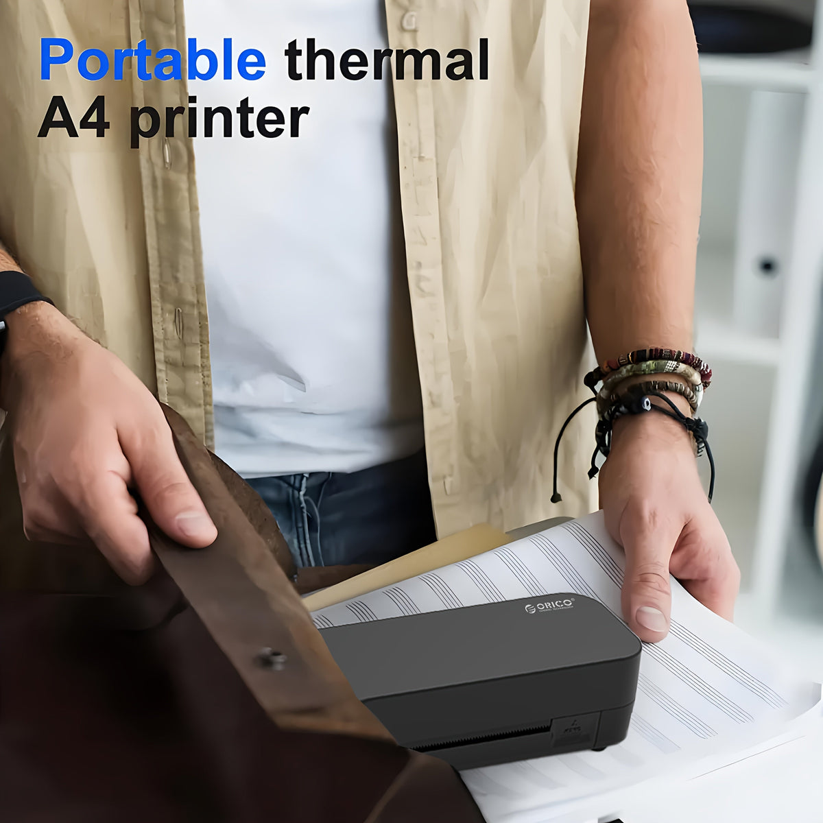 Draagbare draadloze A4-thermische printer