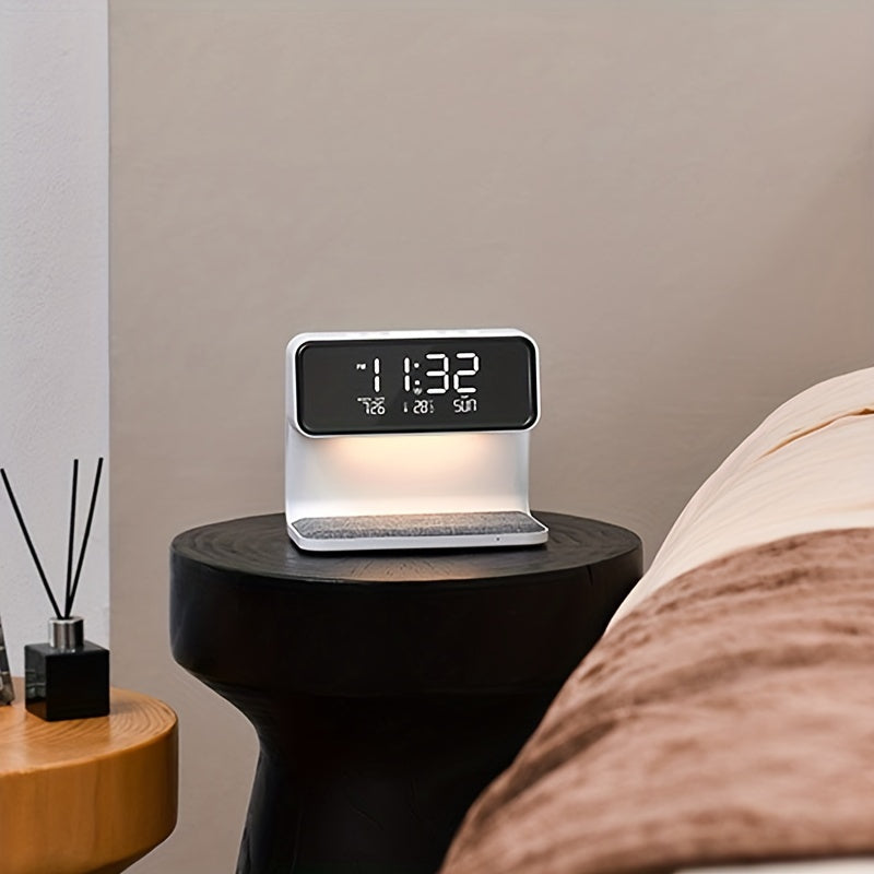 Bedlamp met draadloos opladen, digitale klok en aanraakdimmer
