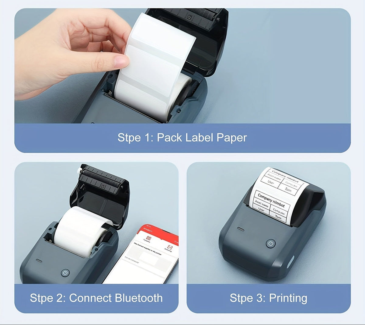 Draadloze thermische labelprinter voor smartphones
