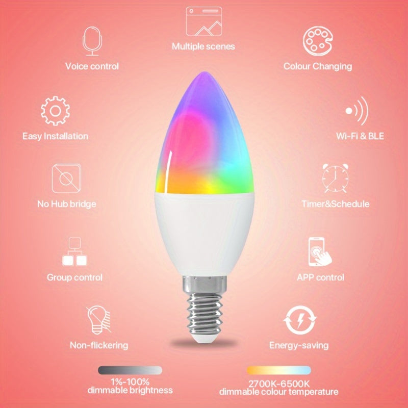 Slimme RGB E14-kaarslamp met appbediening