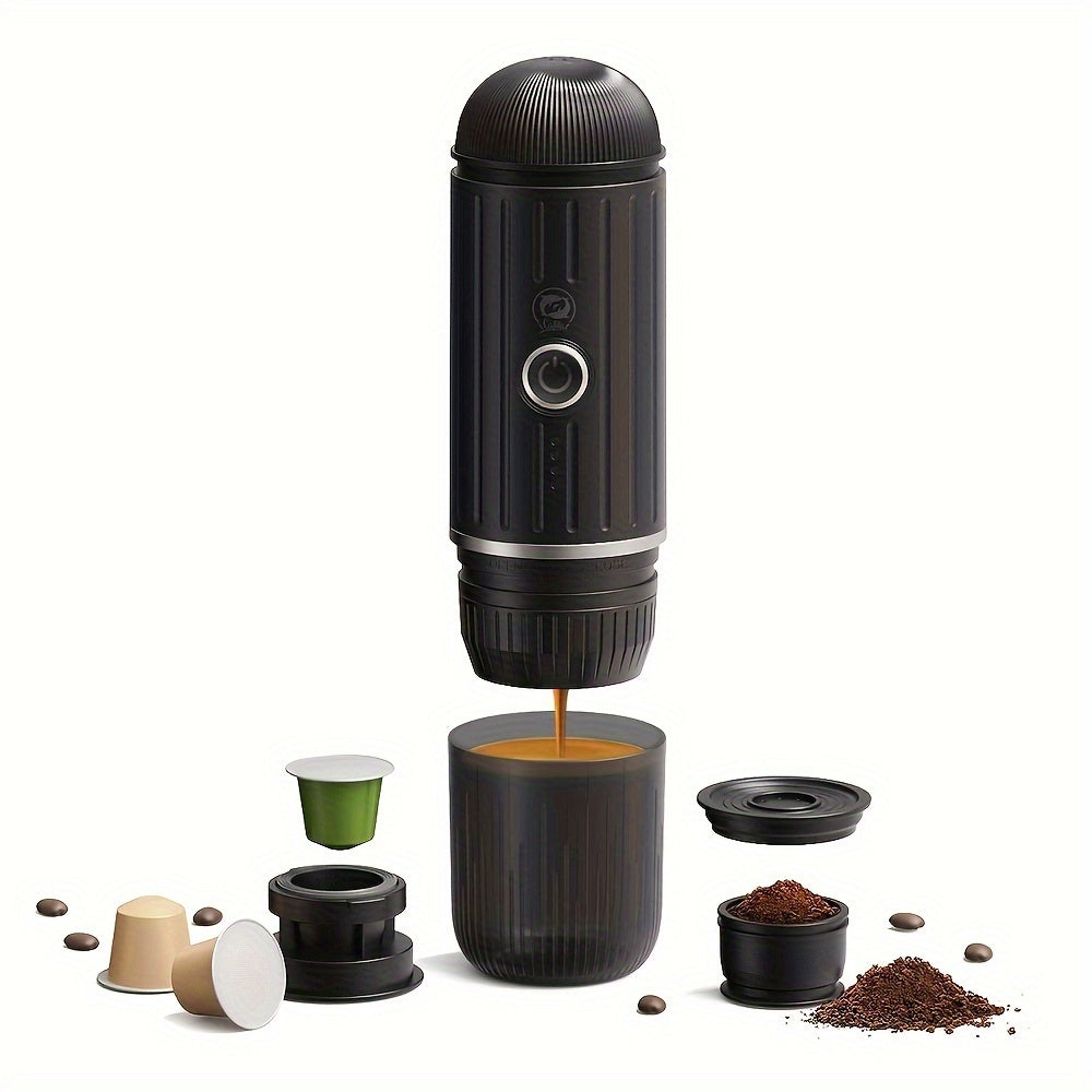 Draagbare elektrische espressomachine voor gemalen koffie en capsules