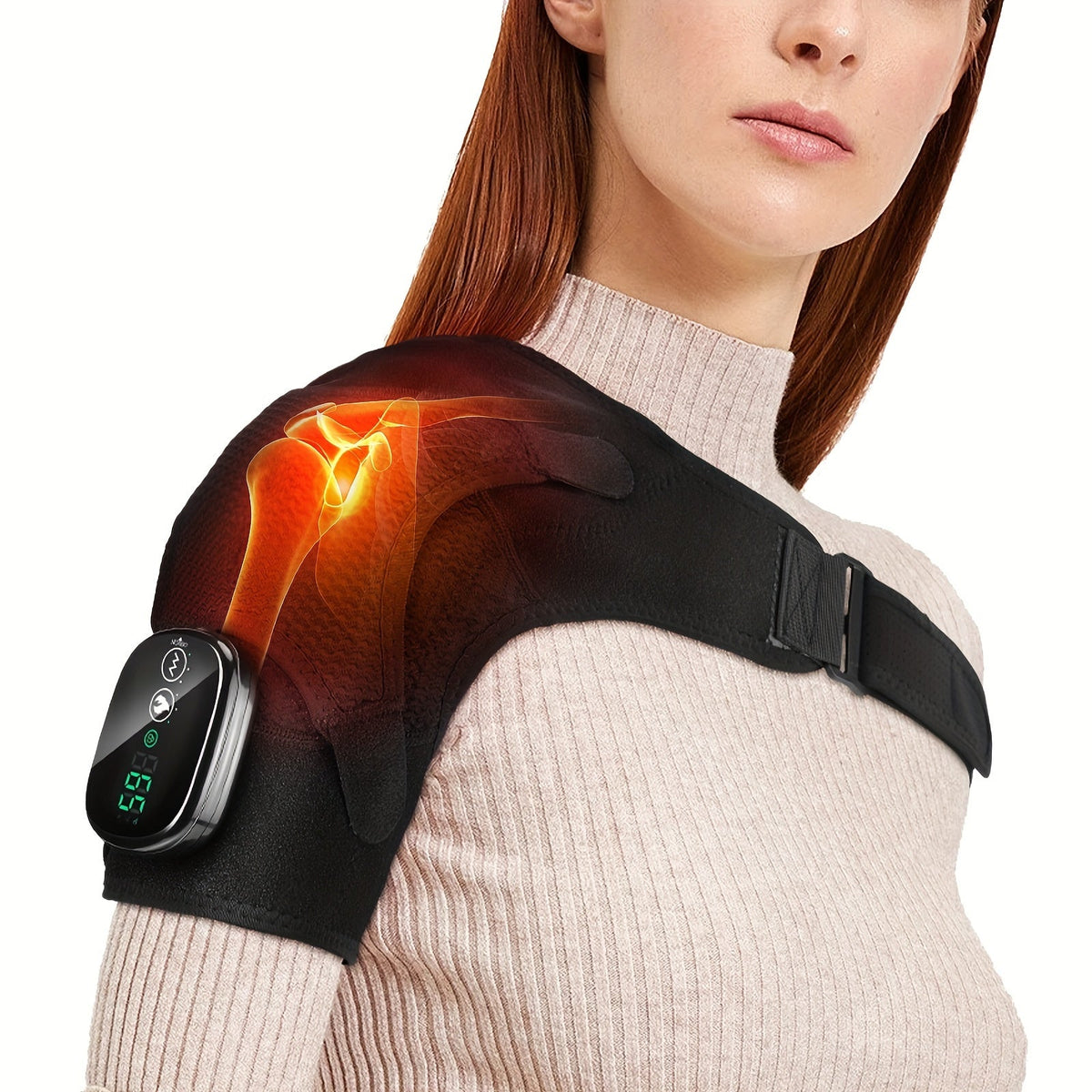 Draadloze verwarmde schoudermassager met vibratie