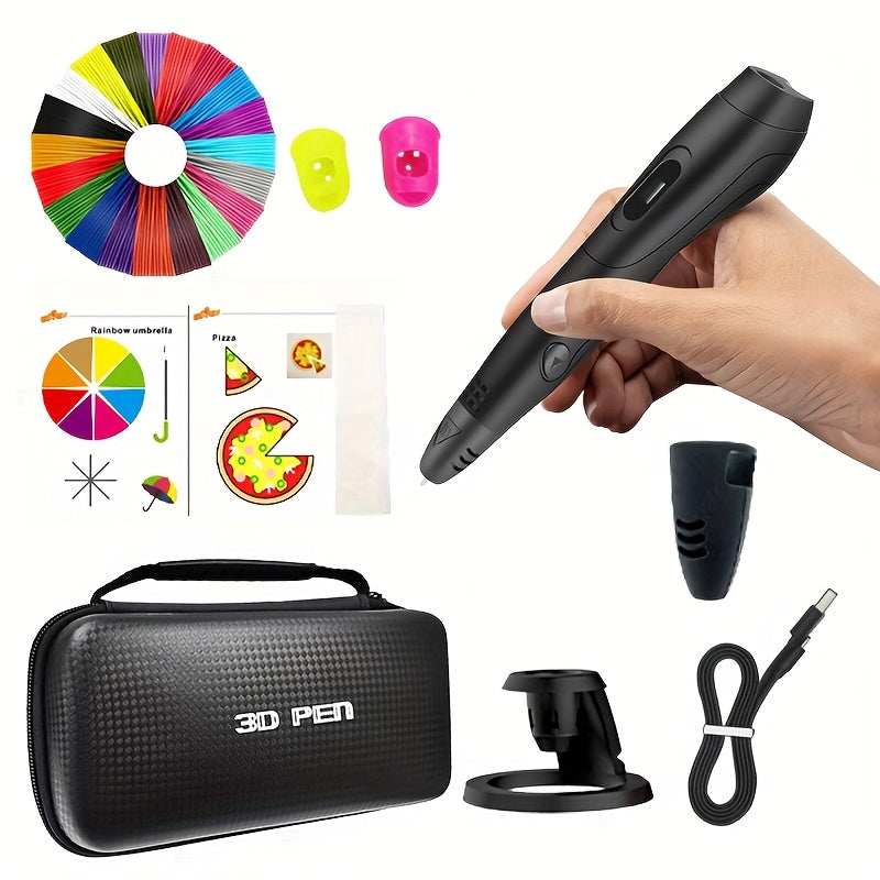 3D-pen set met 6 snelheden en 12 kleuren PLA