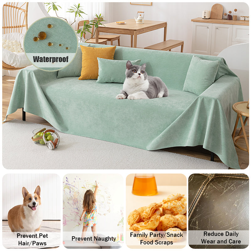 Waterdichte chenille bankplaid - Antislip meubelbeschermer