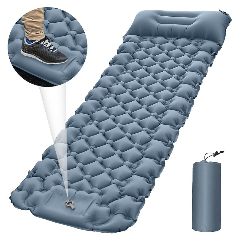 Opblaasbare Campingmat met Voetpomp en Geïntegreerd Kussen