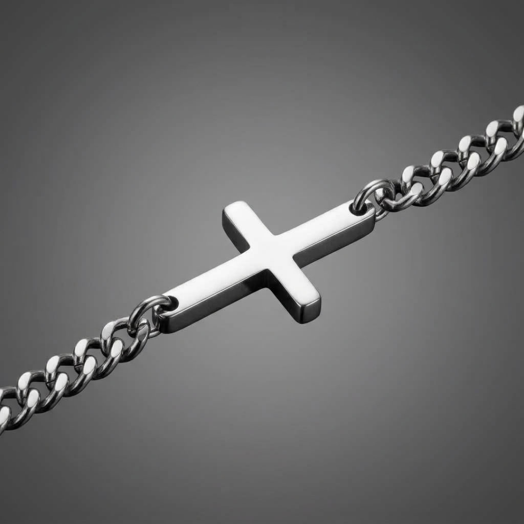 RVS kruisarmband voor heren