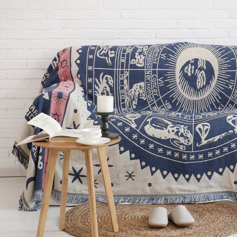 Bohemian gebreide plaid - Omkeerbaar met kwastjes
