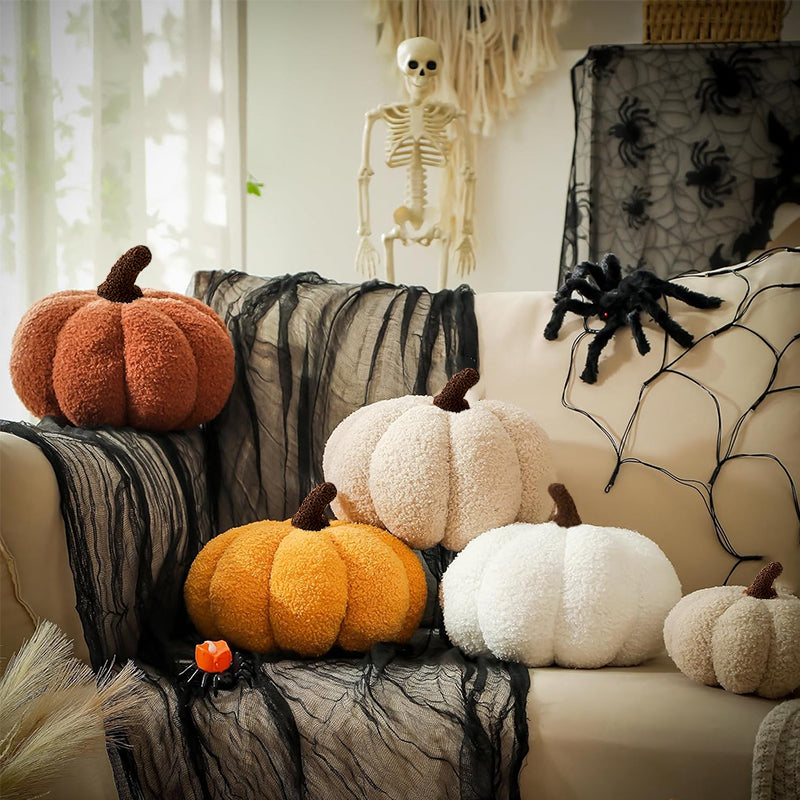Pompoenkussen - Teddyfleece met PP-katoenvulling