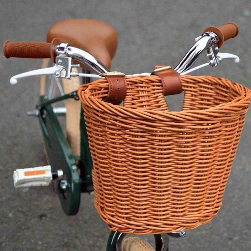Kinderfietsmand van Kunstriet met Verstelbare Stuurriemen