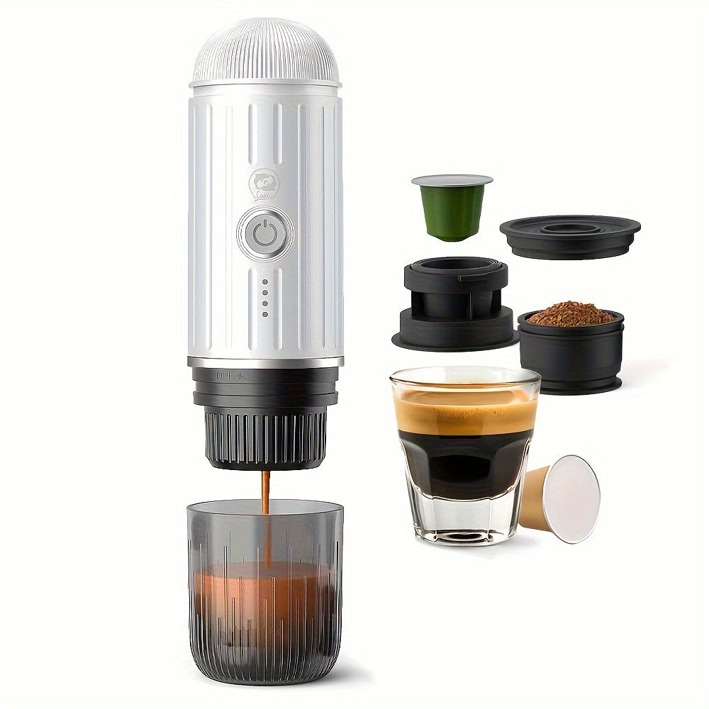 Draagbare elektrische espressomachine voor gemalen koffie en capsules